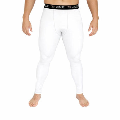 Dux Sports Solid Compression Long Pants - White