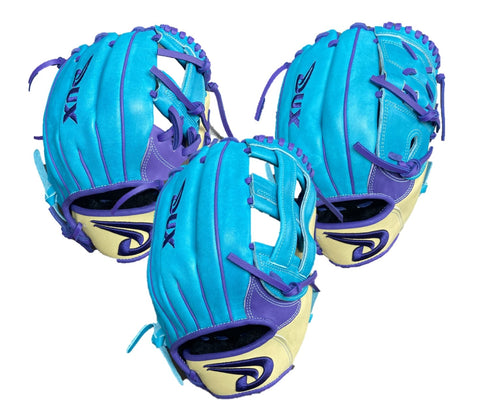 Dux Sports Taurus Collection  SKY BLUE/BLONDE/PURPLE 11.5" 12" & 12.75" Baseball Glove