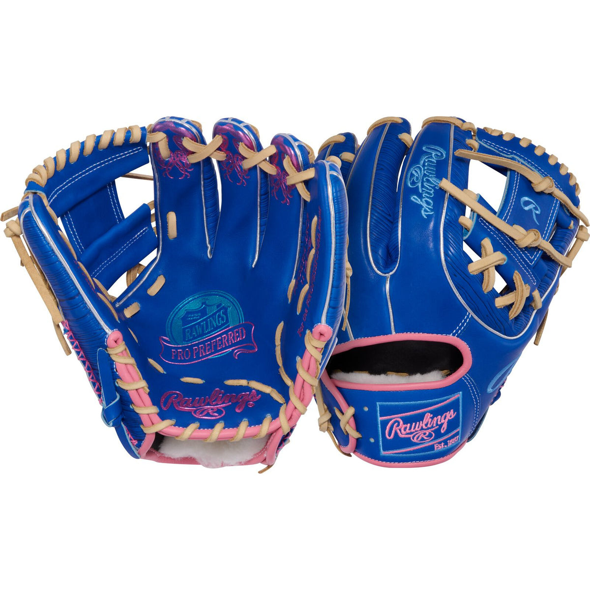 Rawlings Pro Preferred 11.5" Infield Glove - Royal/Camel/Pink