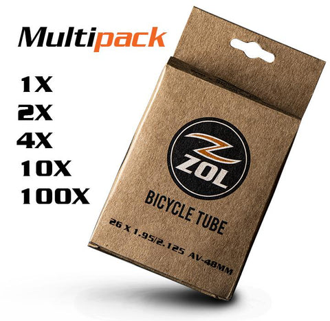 Zol Mtb Bicycle Bike Bicycle Inner Tube 26"x1.95/2.125 Schrader Valve 48mm - Zol Cycling